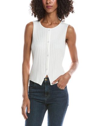 Bernardo Button Up Rib Knit Vest