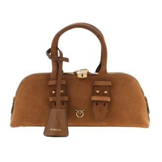 Pinko Handbags, female, Brown, Size: ONE SIZE Bowling Bag
