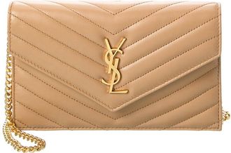 Saint Laurent Cassandre Matelasse Leather Wallet On Chain