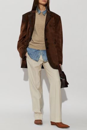 Acne Studios Oversize Suede Blazer, Womens, Brown
