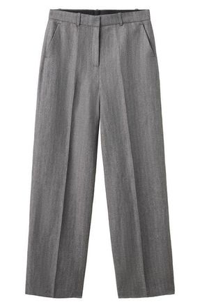 Mango Straight Leg Suit Pants in Black at Nordstrom, Size 10