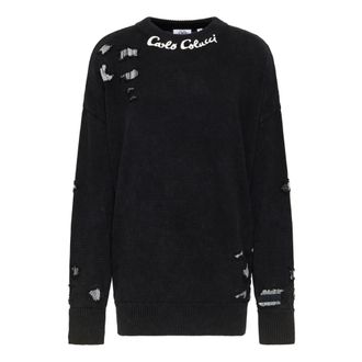 Carlo Colucci Oversize Jumper - Heren - Ronde hals truien - Zwart - S - Katoen - Truien & Vesten