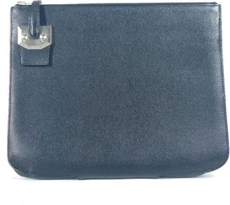 Hermès Black Epsom Leather Clutch Bag Pouch (Pre-Owned)