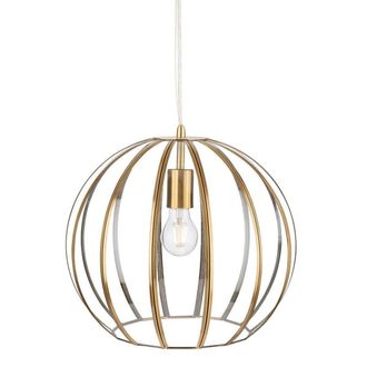Netlighting Lincoln Pendant Light Antique Brass with Clear Glass in Gold