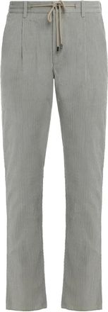 Moorer Pantaloni Anton a coste con coulisse - Grigio
