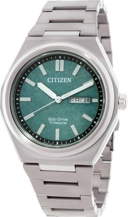 Citizen Zenshin Three-hand Green Dial Mens Watch AW0130-85X