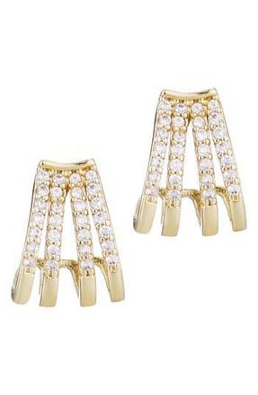 Adornia Cubic Zirconia Multi Row Huggie Hoop Earrings in Gold at Nordstrom Rack