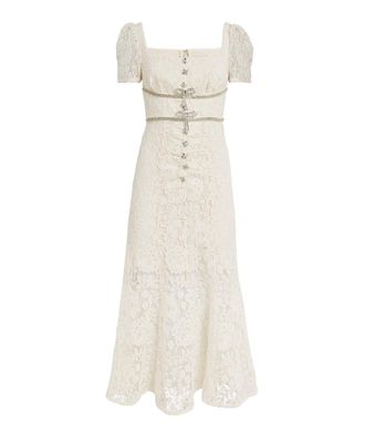 Self Portrait Diamant&eacute; Trim Lace Midi Dress Size XS