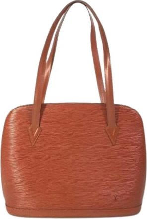 Louis Vuitton Tweedehands leren Louis Vuitton tassen - Dames - Vintage Schoudertas - Bruin - ONE Size - Leer - Vintage