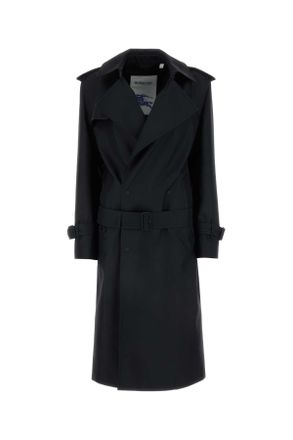 Burberry Black Silk Blend Trench Coat