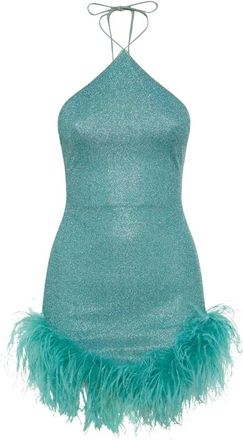 Os&eacute;ree Lumi&egrave;re Plumage Mini Jurk - Dames - Feestkleedjes - Blauw - M - Kleedjes