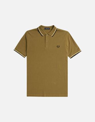 Fred Perry Mens Fred Perry Twin Tipped Fred Perry Polo Shirt - Tan - Size: 36