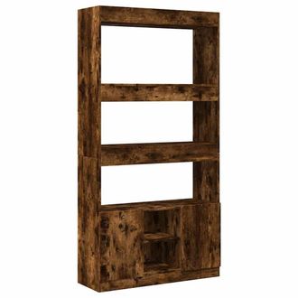 Berkfield Home Highboard&not;Smoked Oak 92x33x180 cm Engineered Wood in Brown | Size: 92 x 33 x 180 cm