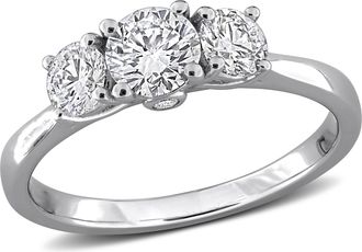 Mimi & Max Created Forever 1ct TW Lab-Grown Diamond 3-Stone Engagement Ring Sterling Silver