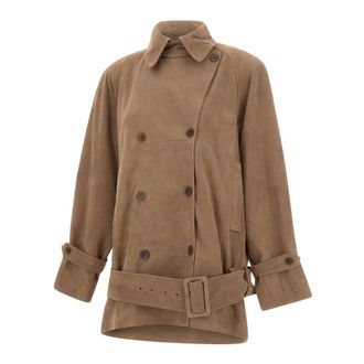 Rotate ROTATE Birger Christensen, Double-Breasted Coats, female, Brown, Size: 2XS Rotate Birger Christensen Jackets Brown