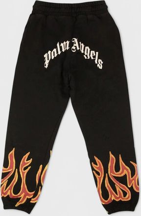 Palm Angels Mens Palm Angels Gd Graffiti Flames Sweatpants Black/Red - Size: 33/32/32