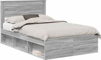 vidaXL Estructura De Cama Con Cabecera Gris Sonoma 120 X 200 Cm Vidaxl