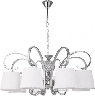 Fabrilamp Lampara Bogota 8xe14 Cromo Pantalla Blanca Regx75x75 Cm