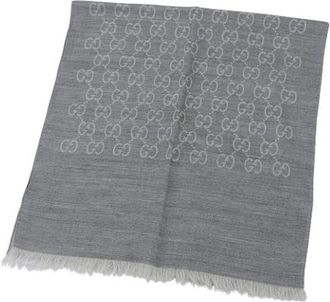 Gucci Pre-owned Scarves, female, Gray, Size: ONE SIZE Pre-owned Vintage Shawl