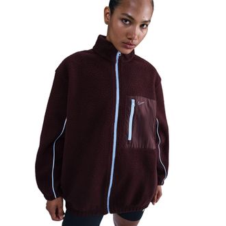 Nike Womens Sherpa FZ in Burgundy Crush - Pink - Size 16 UK
