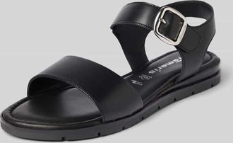 Tamaris Tamaris Sandalette aus Leder mit Klettverschluss in Black, Größe 37