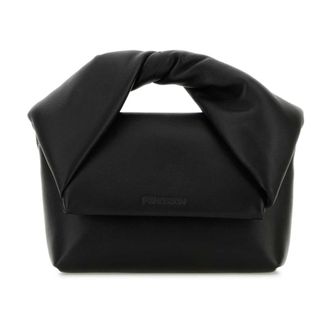 J.W.Anderson Handbags, female, Black, Size: ONE SIZE Small Twister Leather Top Handle Bag