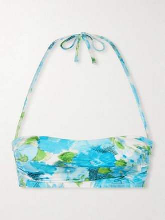 Chlo&eacute; Top Bikini A Fascia Floreale - Blu