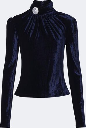 Paco Rabanne Top de terciopelo fruncido y adornado