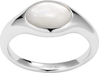 Made by Mary Mother of Pearl Signet Ring in Silver at Nordstrom, Size 9