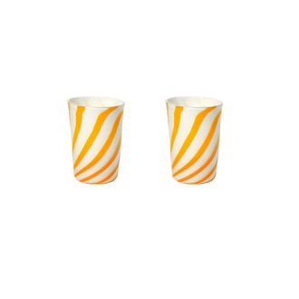 BITOSSI HOME Set of 2 Glasses H.11 d. 8.5 Yellow