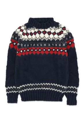 Fortela Navajo Pattern Merino Wool Pullover in Navy Blue at Nordstrom, Size X-Large Eu