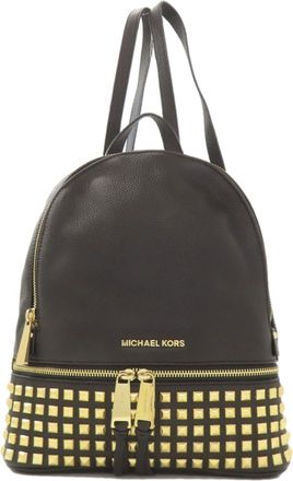 Michael Kors Black Leather Backpack (Pre-Owned)