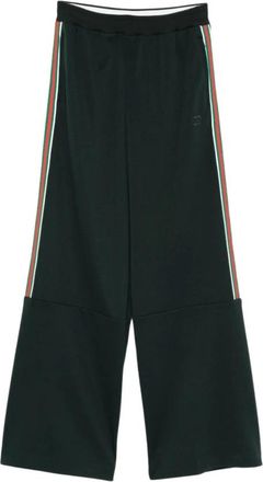 Gucci Side Stripe Wide-Leg Trainingsbroeken - Dames - Sweatpants - Groen - S - Broeken