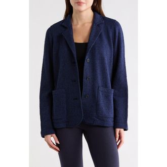 Eileen Fisher Stand Collar Organic Cotton Jacket in Ink at Nordstrom Rack, Size Xx-Small
