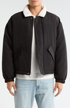 PacSun Pilot Puffer Jacket with Faux Shearling Collar in Black at Nordstrom, Size X-Large