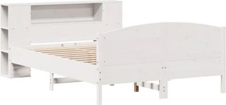 vidaXL Bookcase Bed without Mattress White 120x190cm Solid Wood Pine vidaXL