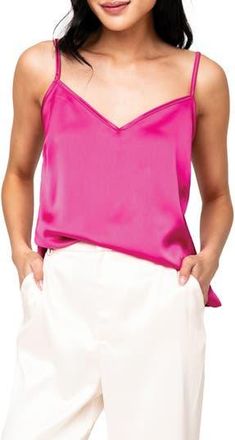 Gibsonlook Satin Camisole in Fuchsia at Nordstrom Rack, Size X-Large