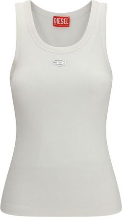 Diesel Witte Katoenen Mouwloze T-Shirt