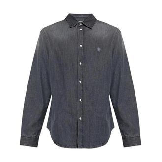 Versace Washed Denim Casual Shirt - Heren - Casual Overhemden - Grijs - L - Denim - Overhemden