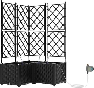 vidaXL Jardineras Negro 80 X 80 X 142 Cm Acero Vidaxl