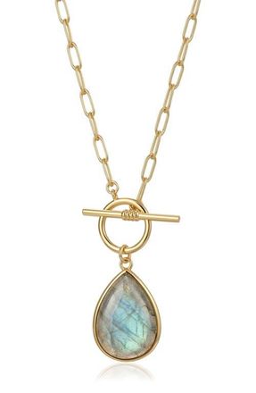 st. Moran Labradorite Toggle Necklace in Green/gold at Nordstrom