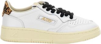 Autry Optical White Medalist Low Leather Calf Hair Sneakers