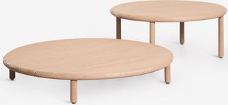 Sklum Set De 2 Mesas De Centro Para Jard&iacute;n Redondas En Madera De Acacia Olivia Sklum