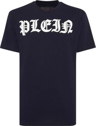 Philipp Plein T-shirt met ronde hals Gothic - Heren - T-shirts - Blauw - 3XL - Katoen - Tops