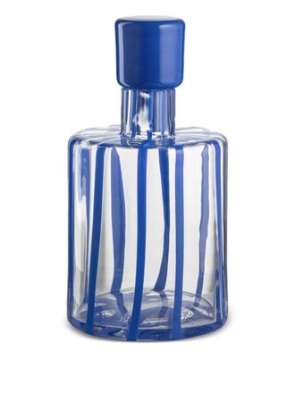 NasonMoretti Cyrcus striped glass bottle (11cm x 20cm) - Blue