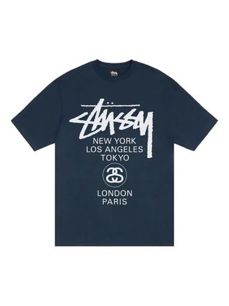 Stüssy World Tour multi-city T-shirt - Blu