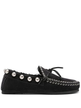 Isabel Marant Fitza shearling loafers - women - Rubber/Calf Suede/Lamb Fur - 41 - Black