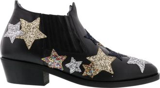 Chiara Ferragni Zwarte Glitter Cowgirl Laarzen - Dames - Cowboylaarzen - Zwart - 38 EU - Schoenen
