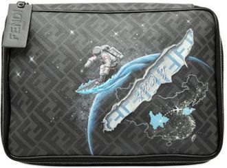 Fendi Pre-owned Clutches, female, Black, Size: ONE SIZE Pre-owned Canvas Clutch