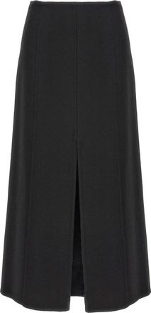 Ermanno Scervino Lange Stoffen Rok - Dames - Midirokken - Zwart - S - Wol - Rokken